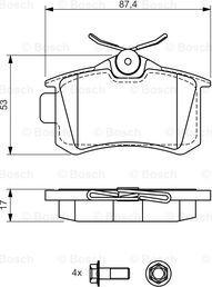 BOSCH 0 986 494 517 - Brake Pad Set, disc brake autospares.lv