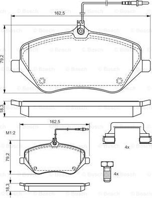 BOSCH 0 986 494 585 - Brake Pad Set, disc brake autospares.lv