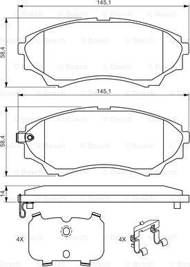 BOSCH 0 986 494 587 - Brake Pad Set, disc brake autospares.lv