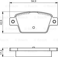 BOSCH 0 986 494 536 - Brake Pad Set, disc brake autospares.lv