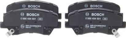 BOSCH 0 986 494 691 - Brake Pad Set, disc brake autospares.lv