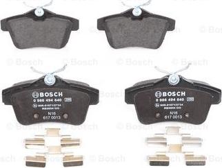 BOSCH 0 986 494 640 - Brake Pad Set, disc brake autospares.lv