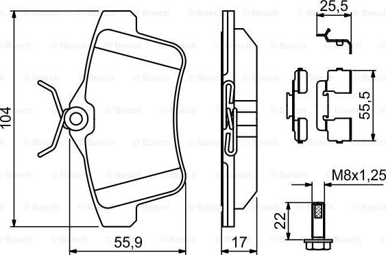 BOSCH 0 986 494 640 - Brake Pad Set, disc brake autospares.lv