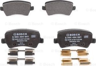 BOSCH 0 986 494 641 - Brake Pad Set, disc brake autospares.lv