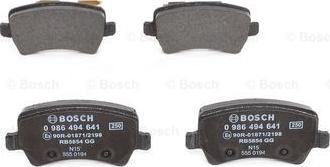 BOSCH 0 986 494 641 - Brake Pad Set, disc brake autospares.lv