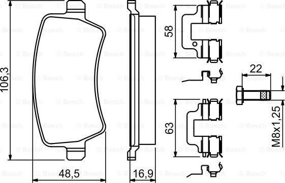 BOSCH 0 986 494 641 - Brake Pad Set, disc brake autospares.lv