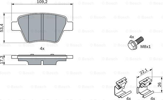 BOSCH 0 986 494 643 - Brake Pad Set, disc brake autospares.lv