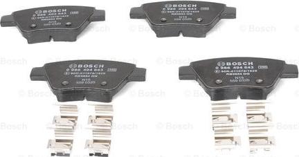 BOSCH 0 986 494 643 - Brake Pad Set, disc brake autospares.lv