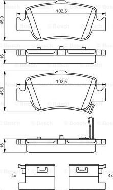 BOSCH 0 986 494 651 - Brake Pad Set, disc brake autospares.lv