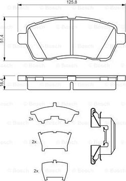 BOSCH 0 986 494 652 - Brake Pad Set, disc brake autospares.lv