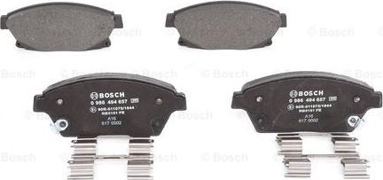 BOSCH 0 986 494 657 - Brake Pad Set, disc brake autospares.lv