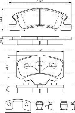 BOSCH 0 986 494 610 - Brake Pad Set, disc brake autospares.lv