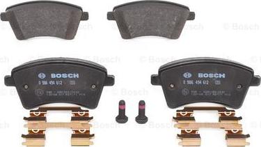 BOSCH 0 986 494 612 - Brake Pad Set, disc brake autospares.lv