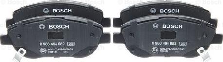 BOSCH 0 986 494 682 - Brake Pad Set, disc brake autospares.lv