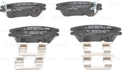 BOSCH 0 986 494 630 - Brake Pad Set, disc brake autospares.lv