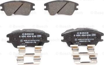 BOSCH 0 986 494 630 - Brake Pad Set, disc brake autospares.lv