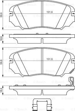 BOSCH 0 986 494 632 - Brake Pad Set, disc brake autospares.lv