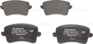 BOSCH 0 986 494 637 - Brake Pad Set, disc brake autospares.lv