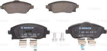 BOSCH 0 986 494 625 - Brake Pad Set, disc brake autospares.lv