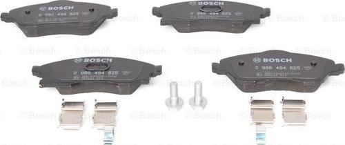 BOSCH 0 986 494 625 - Brake Pad Set, disc brake autospares.lv