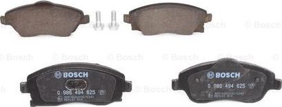 BOSCH 0 986 494 625 - Brake Pad Set, disc brake autospares.lv