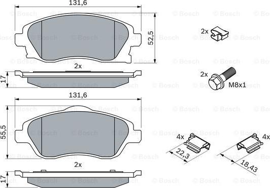 BOSCH 0 986 494 625 - Brake Pad Set, disc brake autospares.lv