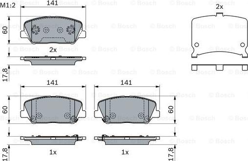 BOSCH 0 986 494 671 - Brake Pad Set, disc brake autospares.lv