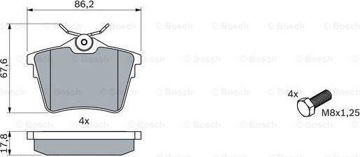 BOSCH 0 986 494 095 - Brake Pad Set, disc brake autospares.lv