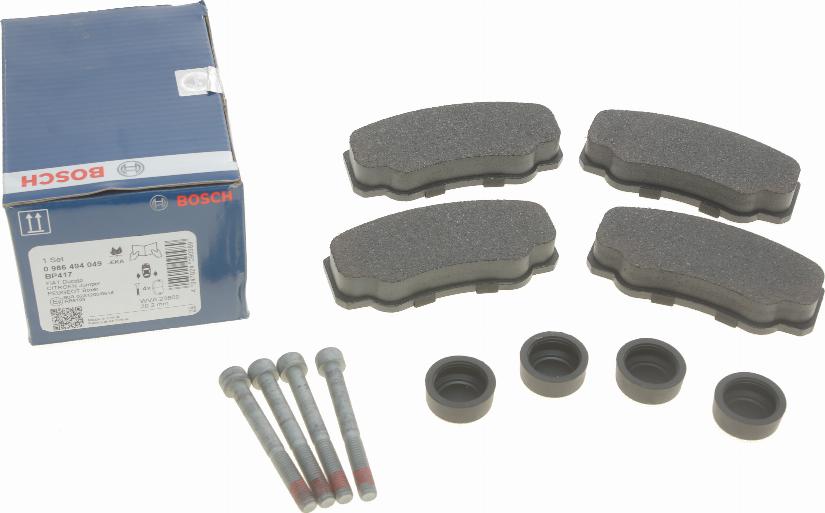 BOSCH 0 986 494 049 - Brake Pad Set, disc brake autospares.lv