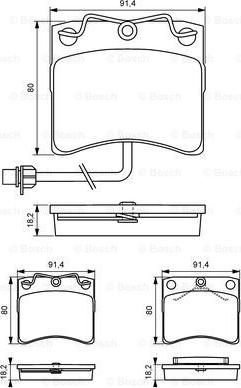 BOSCH 0 986 494 041 - Brake Pad Set, disc brake autospares.lv