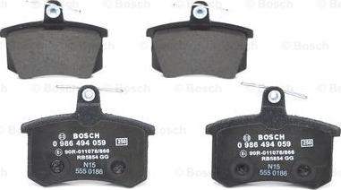 BOSCH 0 986 494 059 - Brake Pad Set, disc brake autospares.lv