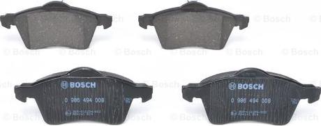 BOSCH 0 986 494 008 - Brake Pad Set, disc brake autospares.lv