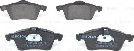 BOSCH 0 986 494 008 - Brake Pad Set, disc brake autospares.lv