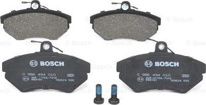 BOSCH 0 986 494 010 - Brake Pad Set, disc brake autospares.lv