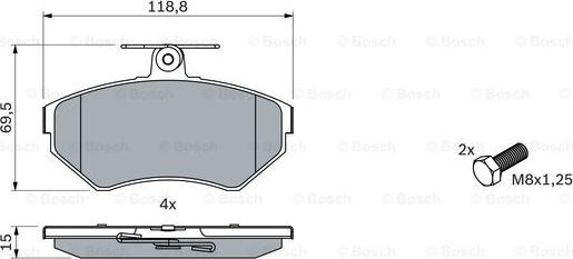 BOSCH 0 986 494 010 - Brake Pad Set, disc brake autospares.lv