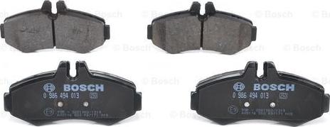 BOSCH 0 986 494 013 - Brake Pad Set, disc brake autospares.lv