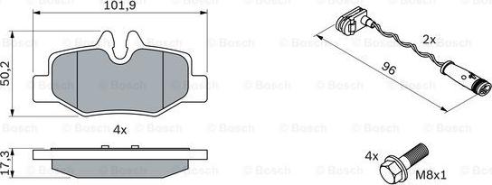 BOSCH 0 986 494 082 - Brake Pad Set, disc brake autospares.lv