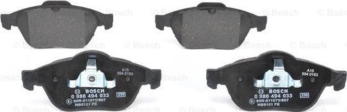 BOSCH 0 986 494 033 - Brake Pad Set, disc brake autospares.lv