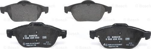 BOSCH 0 986 494 033 - Brake Pad Set, disc brake autospares.lv