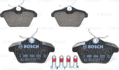 BOSCH 0 986 494 020 - Brake Pad Set, disc brake autospares.lv