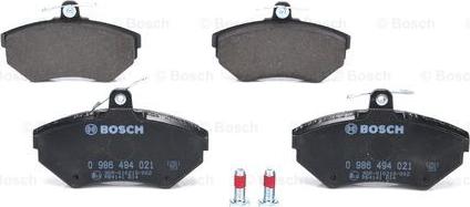 BOSCH 0 986 494 021 - Brake Pad Set, disc brake autospares.lv