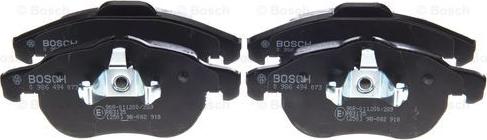 BOSCH 0 986 494 073 - Brake Pad Set, disc brake autospares.lv