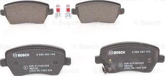 BOSCH 0 986 494 160 - Brake Pad Set, disc brake autospares.lv