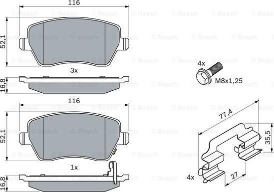 BOSCH 0 986 494 160 - Brake Pad Set, disc brake autospares.lv