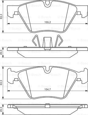 BOSCH 0 986 494 117 - Brake Pad Set, disc brake autospares.lv