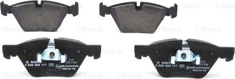 BOSCH 0 986 494 117 - Brake Pad Set, disc brake autospares.lv