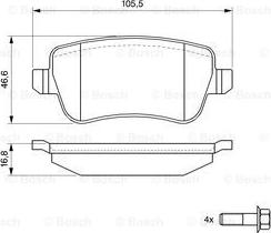 BOSCH 0 986 494 125 - Brake Pad Set, disc brake autospares.lv