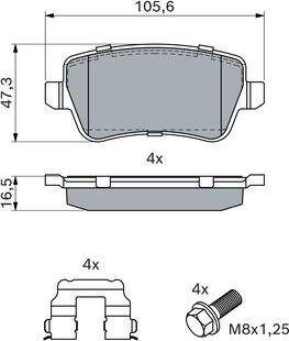 BOSCH 0 986 494 126 - Brake Pad Set, disc brake autospares.lv