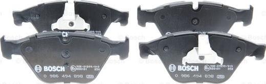 BOSCH 0 986 494 898 - Brake Pad Set, disc brake autospares.lv