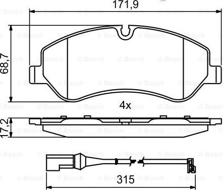 BOSCH 0 986 494 844 - Brake Pad Set, disc brake autospares.lv